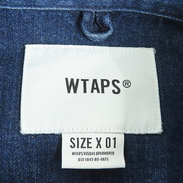 実際に弊社で買取させて頂いたWTAPS/ダブルタップス 21AW LP/LS/COTTON.DENIM/ロングスリーブ シャツ 212WVDT-SHM05/01の画像 2枚目