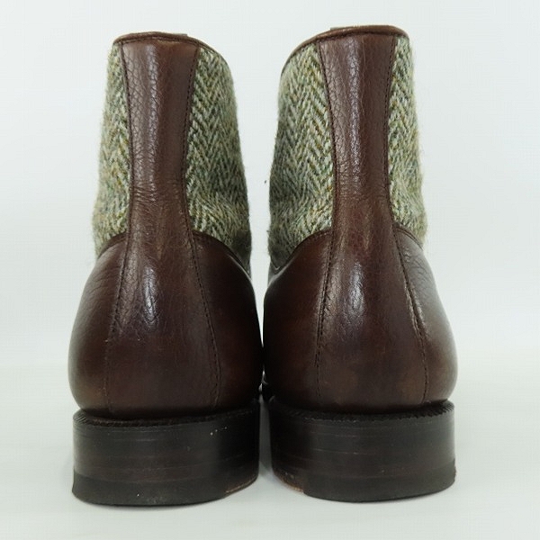 実際に弊社で買取させて頂いたPeal & Co./ピール＆コー BROOKS BROTHERS/CALF/HARRIS TWEED カーフレザー レースアップブーツ 57271/7.5Dの画像 1枚目