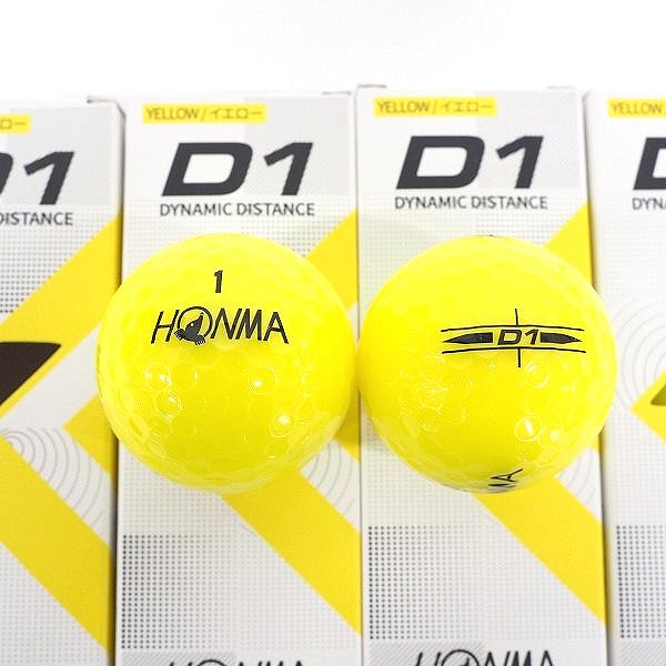 実際に弊社で買取させて頂いた 【未使用】HONMA/ホンマ D1 DYNAMIC DISTANCE ゴルフボール イエロー 1ダース の画像 1枚目
