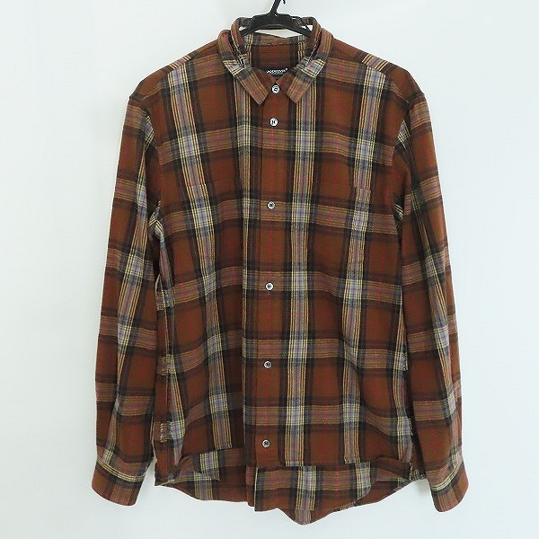 実際に弊社で買取させて頂いたUNDERCOVER/アンダーカバー 22AW ネルCK襟スラッシュシャツ UC2B9404/3