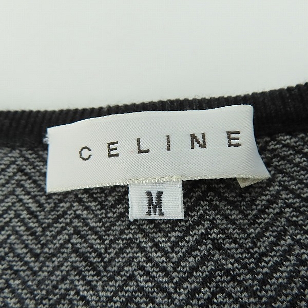 実際に弊社で買取させて頂いたCELINE/セリーヌ ヘリンボーン柄半袖ニット F0243191/Mの画像 2枚目