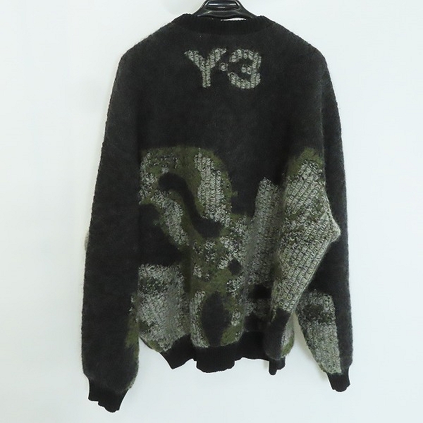 実際に弊社で買取させて頂いたY-3/ワイスリー 21AW U CH1 CAMO KNIT CREW SWEATER/カモフラ柄 オーバーサイズクルーネックニット HB3331/2XLの画像 1枚目