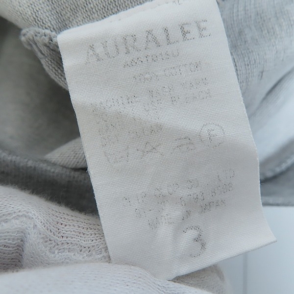 実際に弊社で買取させて頂いたAURALEE/オーラリー STAND UP TEE ヘビーウェイト コットン Tシャツ A6ST01SU/3の画像 3枚目