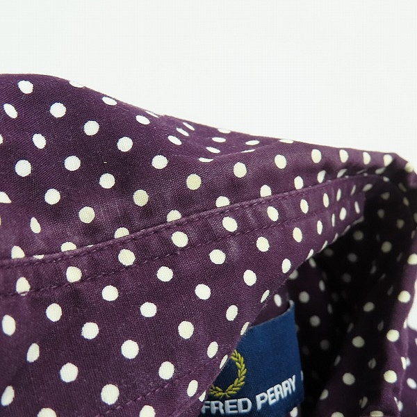 実際に弊社で買取させて頂いたFRED PERRY/フレッドペリー Polka Dot Print L/S Shirt JAPAN LIMITED/ポルカドットプリント 長袖シャツ F4359/Mの画像 6枚目