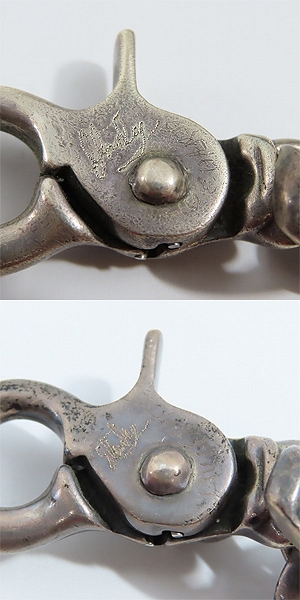 実際に弊社で買取させて頂いたSTANLEY GUESS/スタンリーゲス 2クリップ シェル/ウッドギターwスカル ウォレットチェーンの画像 4枚目