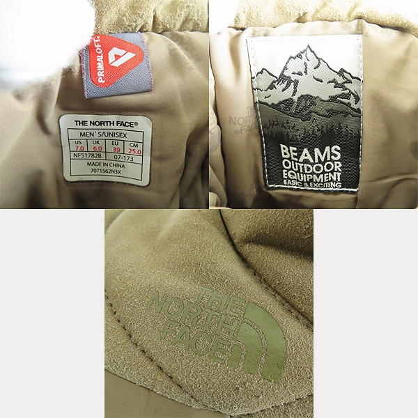実際に弊社で買取させて頂いたTHE NORTH FACE × BEAMS/ザノースフェイス × ビームス ヌプシブーツ NF51782B 25.0の画像 5枚目