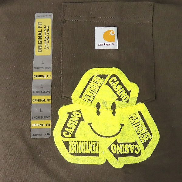実際に弊社で買取させて頂いた【未使用】Carhartt×Penthouse Casino/カーハート×ペントハウスカジノ Tシャツ ブラウン K87DKB/Lの画像 3枚目