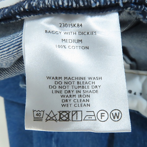 実際に弊社で買取させて頂いたSHINYA KOZUKA×DICKIES/シンヤコヅカ×ディッキーズ BAGGY WITH DICKIES バギー デニムパンツ 2301SK84/Mの画像 4枚目
