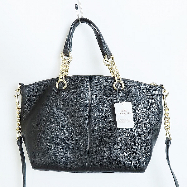 実際に弊社で買取させて頂いた【未使用】COACH/コーチ レザー ハンドバッグ ブラック F59501の画像 1枚目