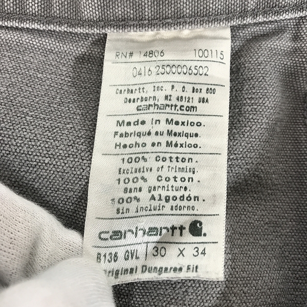 実際に弊社で買取させて頂いたCarhartt/カーハート 90s ダブルニー ダックパンツ W30L34の画像 2枚目