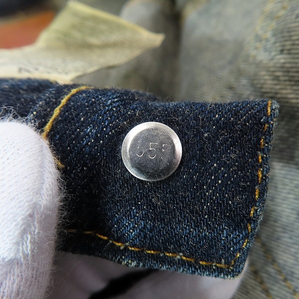 実際に弊社で買取させて頂いたLEVI’S/リーバイス 506XX/70501-0003 1st/ファースト 復刻 デニムジャケット Gジャン 555刻印 米国製/40の画像 5枚目