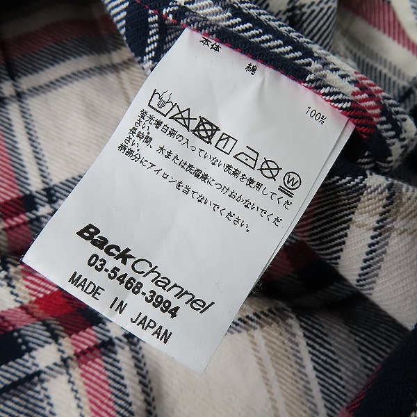 実際に弊社で買取させて頂いたBackChannel/バックチャンネル チェック柄 フランネルシャツ/Lの画像 4枚目