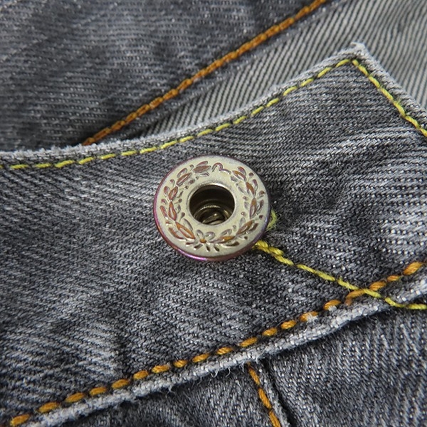 実際に弊社で買取させて頂いたEVISU/エヴィス パンダペイント デニムパンツ 32×34の画像 5枚目