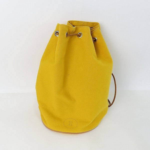 実際に弊社で買取させて頂いたHERMES/エルメス ポロションミミル キャンバス×レザー巾着型ショルダーバッグ