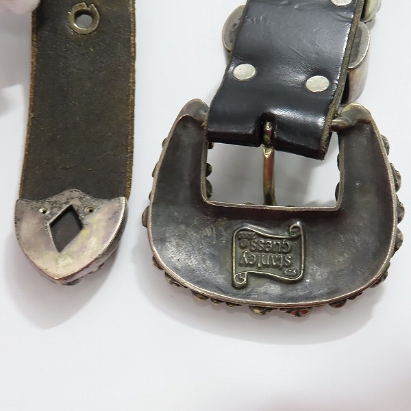 実際に弊社で買取させて頂いたSTANLEY GUESS/スタンリーゲス 1ピースレザーベルトw/4ピーススカルバックルセット スカルアイの画像 2枚目