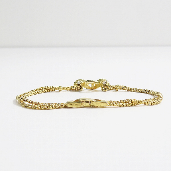 実際に弊社で買取させて頂いたGIVENCHY/ジバンシィ Gロゴ ラインストーン ツイストチェーン ブレスレットの画像 2枚目