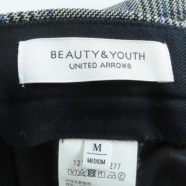 実際に弊社で買取させて頂いたBEAUTY&YOUTH UNITED ARROWS/ビューティーアンドユース グレンチェック1Pワイドテーパードパンツ 1214-199-7277/Mの画像 3枚目