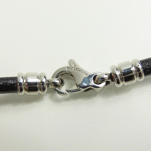 実際に弊社で買取させて頂いたBVLGARI/ブルガリ メタル×レザー チョーカーネックレスの画像 1枚目