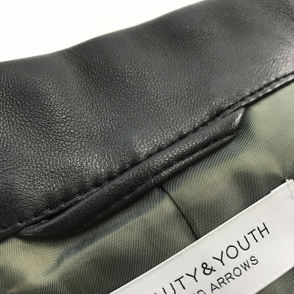 実際に弊社で買取させて頂いたUNITED ARROWS/ユナイテッドアローズ B&Y レザーコート/Lの画像 6枚目