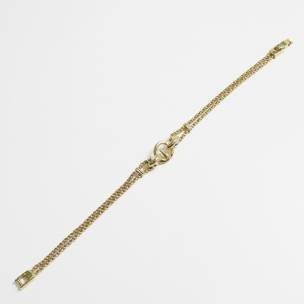 実際に弊社で買取させて頂いたGIVENCHY/ジバンシィ Gロゴ ラインストーン ツイストチェーン ブレスレットの画像 7枚目