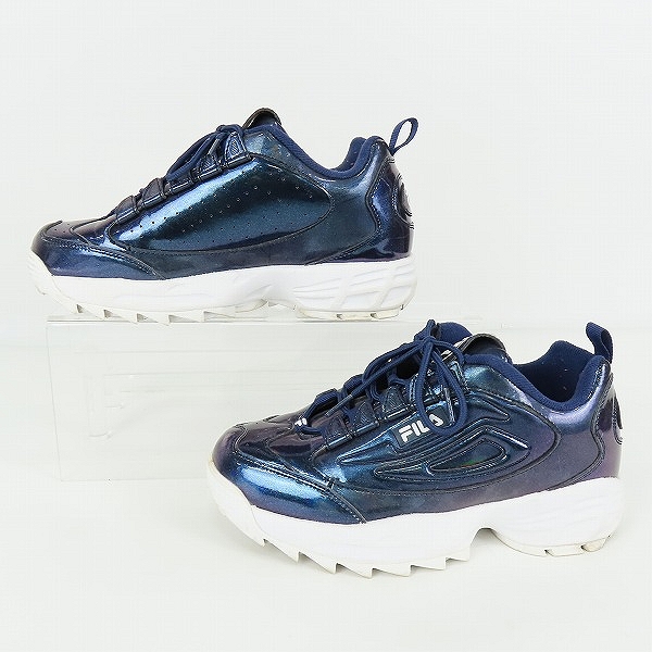 実際に弊社で買取させて頂いたFILA/フィラ Mujer Disruptor/ディスラプター エナメル 厚底スニーカー 5XM00805-421/25の画像 3枚目