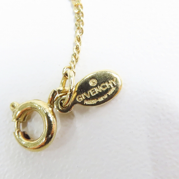 実際に弊社で買取させて頂いたGIVENCHY/ジバンシィ ロゴ スクエア ラインストーン ネックレスの画像 6枚目