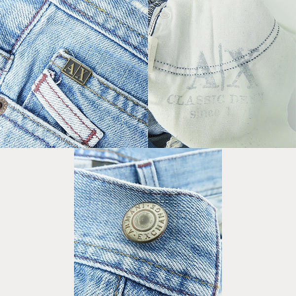実際に弊社で買取させて頂いた【JPタグ】ARMANI EXCHANGE/アルマーニエクスチェンジ ダメージ加工 デニムパンツ/30の画像 8枚目