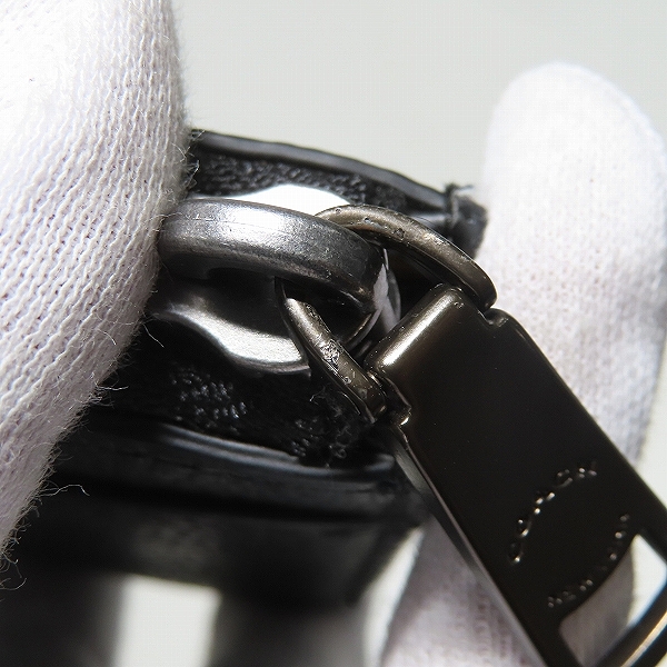 実際に弊社で買取させて頂いたCOACH/コーチ L字ファスナー シグネチャー キーチェーン付きコインケース ブラックの画像 5枚目