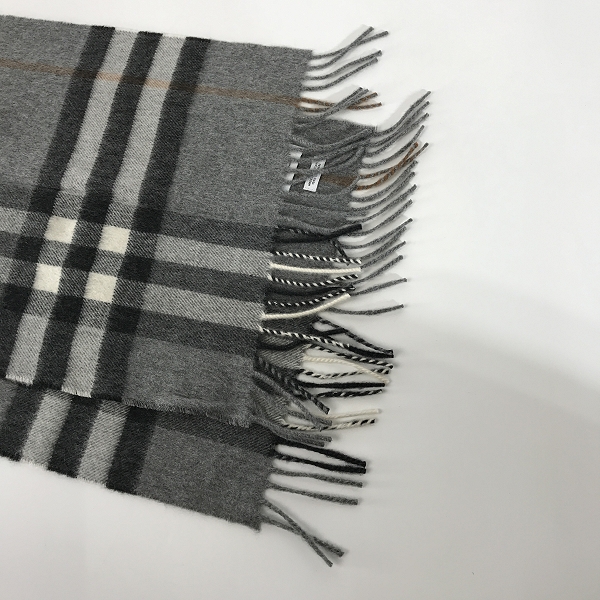 実際に弊社で買取させて頂いた【JPタグ】BURBERRY/バーバリー ジャイアントチェック柄 カシミア100％ マフラー 8016395 71Qの画像 6枚目