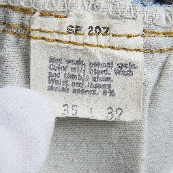 実際に弊社で買取させて頂いたLEVI'S/リーバイス 501 66後期 刻印6/点々 スモールe 赤耳 ヴィンテージ デニムパンツ W35/L32の画像 3枚目