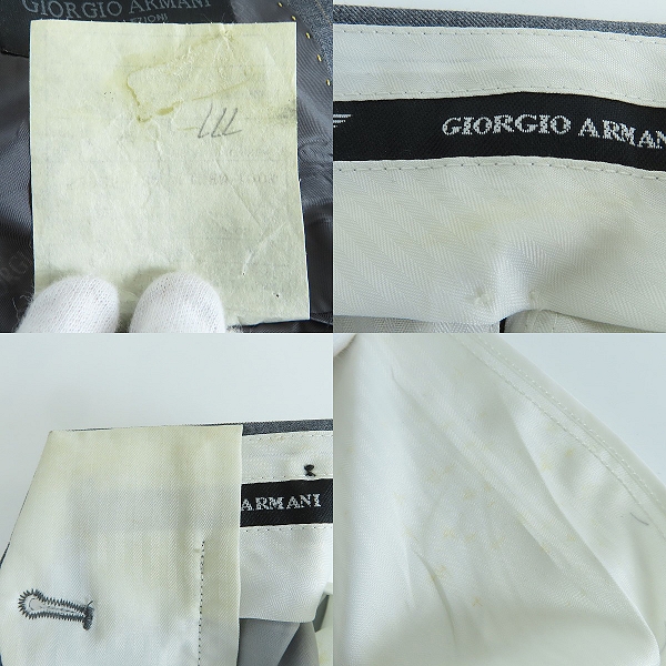 実際に弊社で買取させて頂いたGIORGIO ARMANI LE COLLEZIONI/ジョルジオアルマーニ リネン セットアップ スーツ 48/32の画像 7枚目