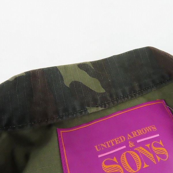 実際に弊社で買取させて頂いたUNITED ARROWS &SONS/ユナイテッドアローズアンドサンズ CAMO TOMMY SHIRT/ミリタリージャケット 5525-211-0115/Lの画像 7枚目