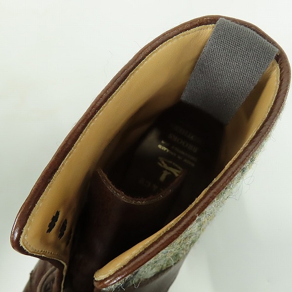 実際に弊社で買取させて頂いたPeal & Co./ピール＆コー BROOKS BROTHERS/CALF/HARRIS TWEED カーフレザー レースアップブーツ 57271/7.5Dの画像 4枚目