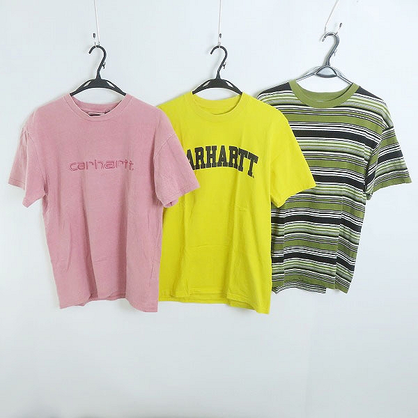 実際に弊社で買取させて頂いたCarhartt/カーハート 半袖Tシャツ  ピンク/イエロー/カーキ系 3点セット