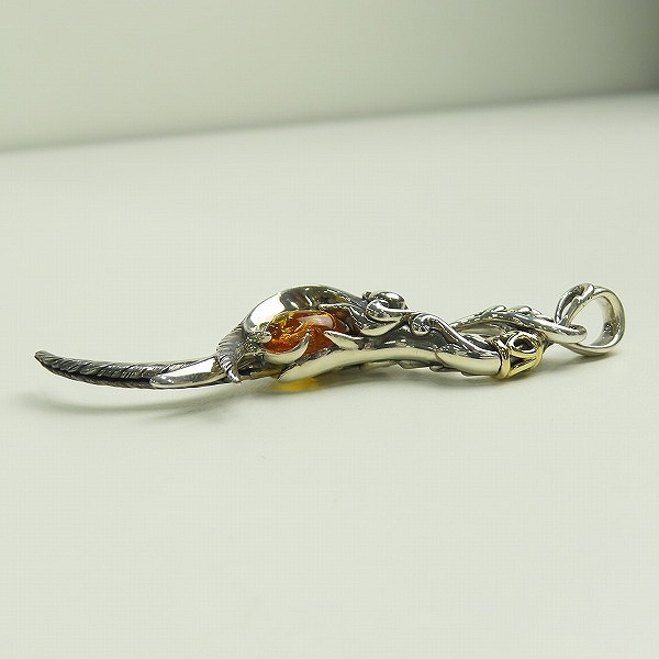 実際に弊社で買取させて頂いた【ギャラ付き】Bloody Mary/ブラッディマリー K18付き 火食い鳥/ヒクイドリ ペンダントトップ wアンバーの画像 3枚目