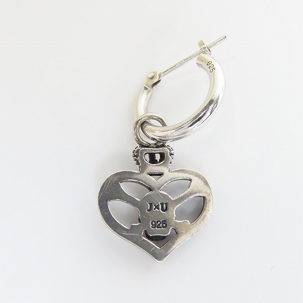 実際に弊社で買取させて頂いた【証明書付き】Justin Davis/ジャスティンデイビス スカル ハートチャーム フープピアス/SEJ580 片耳用の画像 2枚目