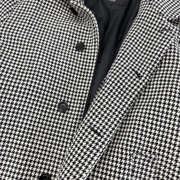 実際に弊社で買取させて頂いた【JPタグ】HUGO BOSS/ヒューゴボス DAIRON 千鳥格子柄ウールステンカラーコート 10231089/50の画像 7枚目