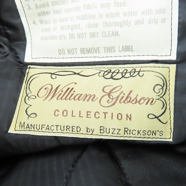 実際に弊社で買取させて頂いたBUZZ RICKSON'S WILLIAM GIBSON COLLECTION/バズリクソンズ ウィリアム・ギブスン キルティングジャケット BR15193/Sの画像 3枚目