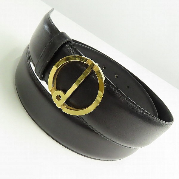 実際に弊社で買取させて頂いたdunhill/ダンヒル ロゴバックルレザーベルト ブラック/ゴールド 32/80