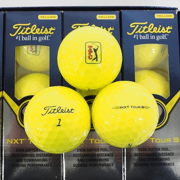 実際に弊社で買取させて頂いた 【未使用/オウンネーム】Titleist/タイトリスト NXT TOUR S ゴルフボール イエロー 1ダース の画像 1枚目