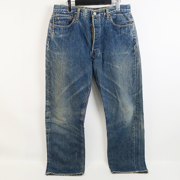 実際に弊社で買取させて頂いた【難あり】LEVIS/リーバイス 80s 501 66後期 ボタン裏6  ストレートデニム W38L33 
