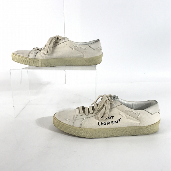 実際に弊社で買取させて頂いたSAINT LAURENT PARIS/サンローランパリ ローカット キャンバス ダメージ加工/VU471827/41の画像 3枚目