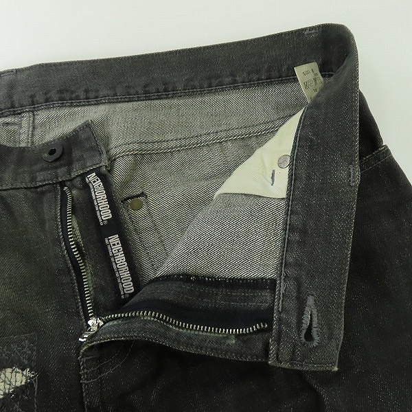 実際に弊社で買取させて頂いた【難あり】NEIGHBORHOOD/ネイバーフッド SAVAGE DENIM 01 ダメージ加工 デニムパンツ DCNH-PT-10 XLの画像 6枚目