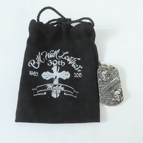 実際に弊社で買取させて頂いたBWL/ビルウォールレザー GRAFFITI w/2 SKULL & CROSSBONES/グラフィティ 2スカル クロスボーンズペンダント ドッグタグの画像 6枚目