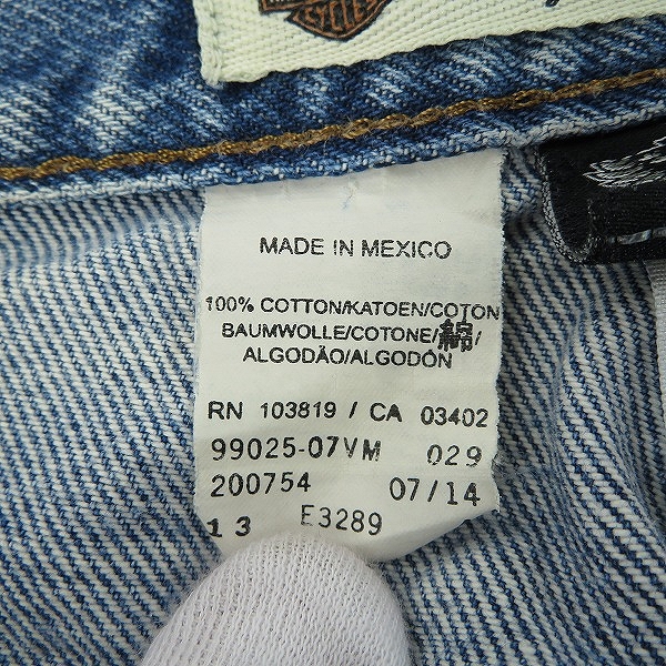 実際に弊社で買取させて頂いたHARLEY DAVIDSON/ハーレーダビッドソン メキシコ製 デニムパンツ/36×36の画像 5枚目