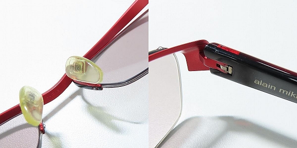 実際に弊社で買取させて頂いたalain mikli/アランミクリ ハーフリム メガネフレーム/アイウェア A0415-04の画像 4枚目