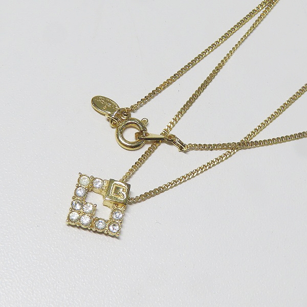 実際に弊社で買取させて頂いたGIVENCHY/ジバンシィ ロゴ ラインストーン ネックレス ゴールド