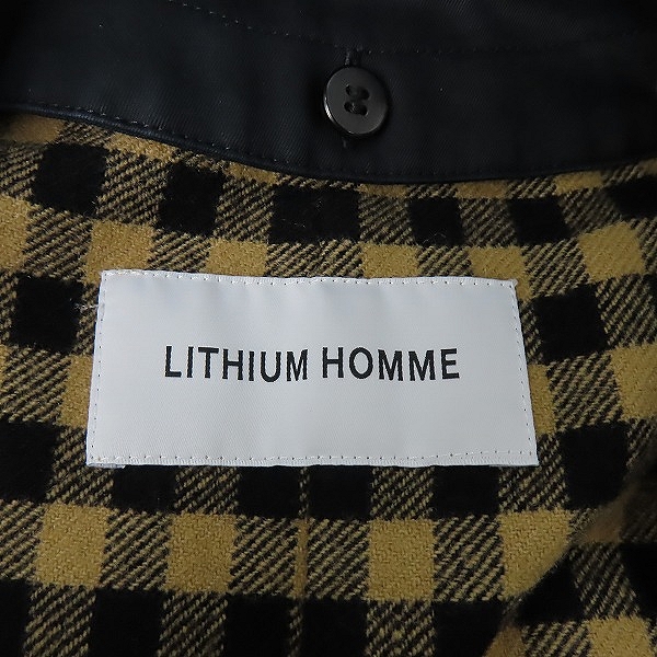 実際に弊社で買取させて頂いたLITHIUM HOMME/リチウムオム 22AW OLMETEX RAGLAN SLEEVE LONG TRENCH COAT ロングトレンチコート/42 の画像 4枚目
