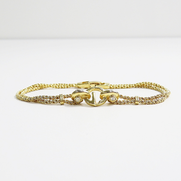 実際に弊社で買取させて頂いたGIVENCHY/ジバンシィ Gロゴ ラインストーン ツイストチェーン ブレスレットの画像 1枚目