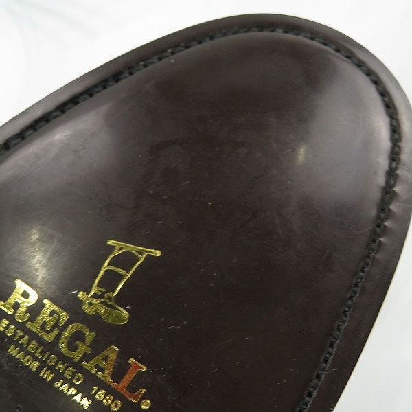 実際に弊社で買取させて頂いたREGAL/リーガル ウイングチップ レザー シューズ ブラック 2589/24.5の画像 8枚目